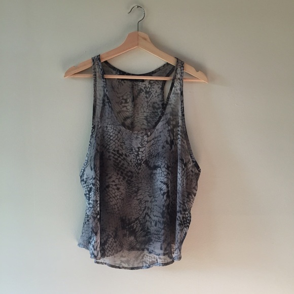 Patterson J Kincaid Blue Silk Oversized Tank - Picture 3 of 4