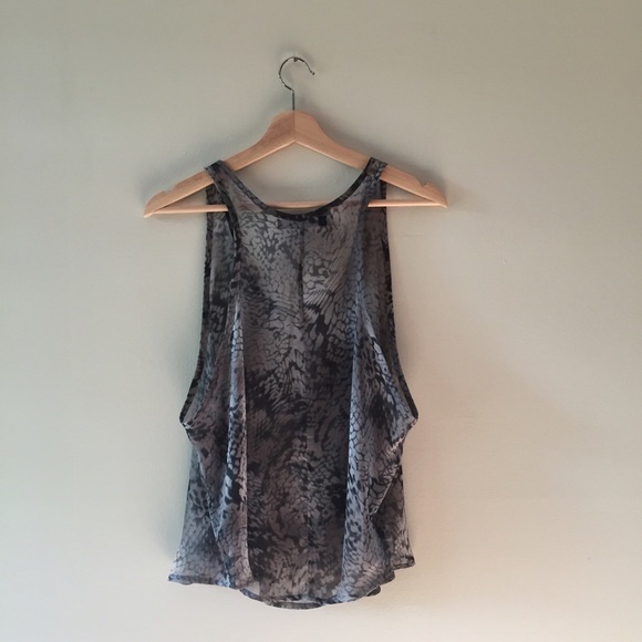 Patterson J Kincaid Blue Silk Oversized Tank - Picture 4 of 4