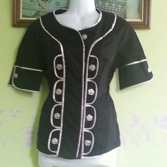 ✨HP✨ Silver Metal Rose 🌷Accent Top NWOT - Picture 3 of 5