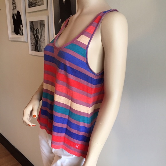 Hurley Colorful Striped Hi Lo Tank - Picture 3 of 4