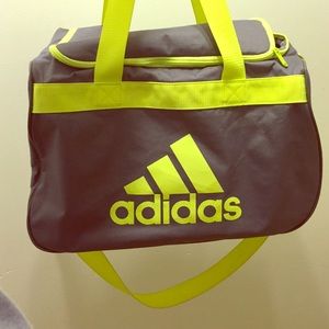 Adidas workout bag neon green and grey