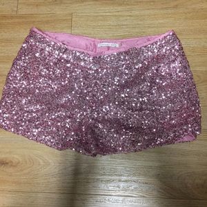 Pink sparkle sequin shorts