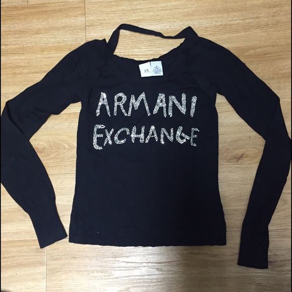 Black sparkle rhinestone Armani Exchange Sweater