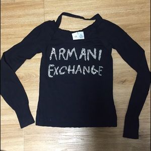 Black sparkle rhinestone Armani Exchange Sweater