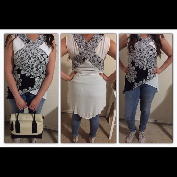 Bcbg Black & White top - Picture 2 of 4