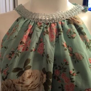 NWOT Flowered Hobo Style Halter Dress