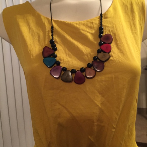 NWOT Yellow 2 Pocket Pleated Dress