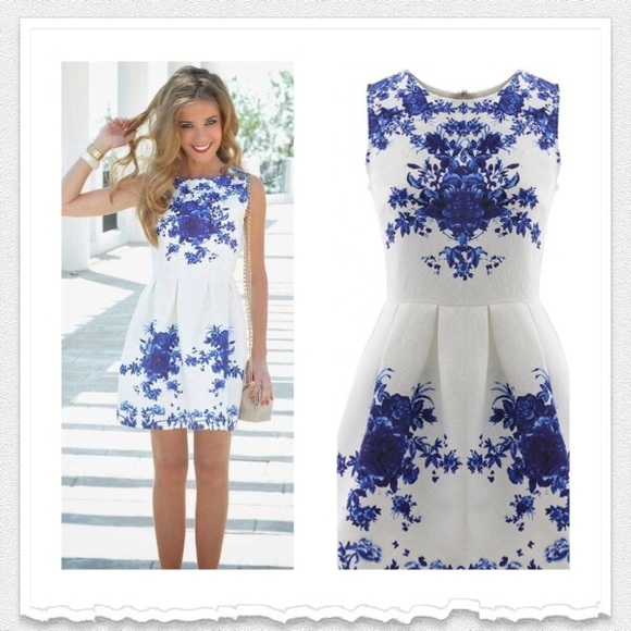 Dresses & Skirts - 💟 Blue & White Dress - In stock now!
