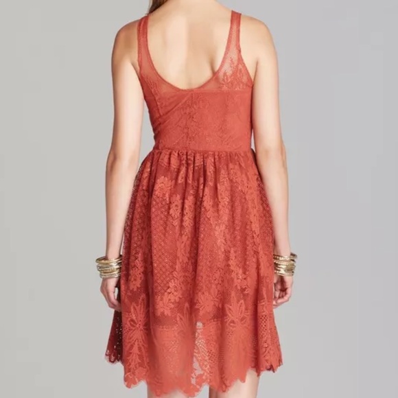 Free People Krystal lace/high low Terracotta Dress - Picture 2 of 4