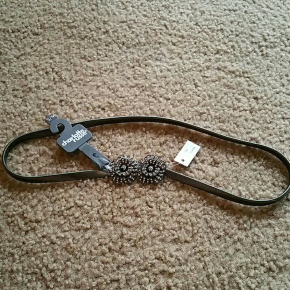 Charlotte Russe silver flower stretch belt