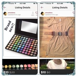 Bundle eyeshadow palette and dress