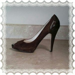 Brown Peep toe Heels