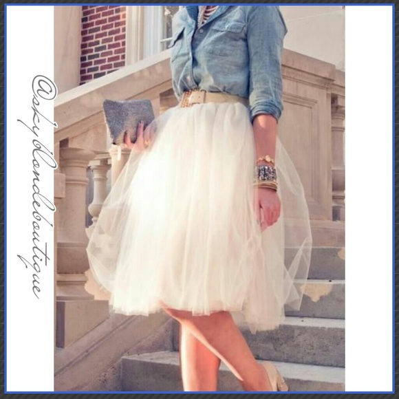 Tulle Skirt in White