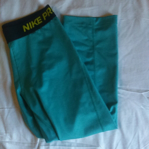 Nike  Pants - Turquoise Nike Pro Crops
