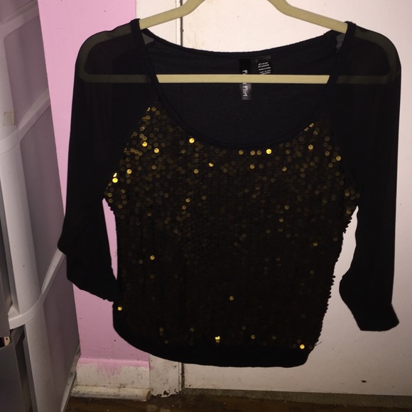 Black and gold dressy shirt - Picture 1 of 3