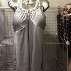 Silver halter top with jewels