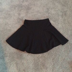 Black, High Wasted, Gold Zipper Skirt