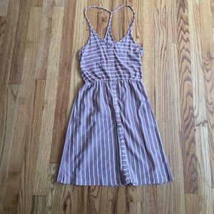 Beachy striped button down dress