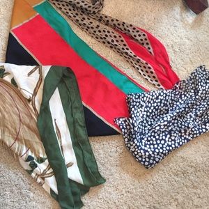 Lot of 4 vintage silk scarves