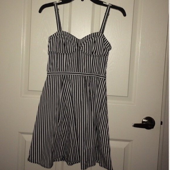 Black & white striped dress