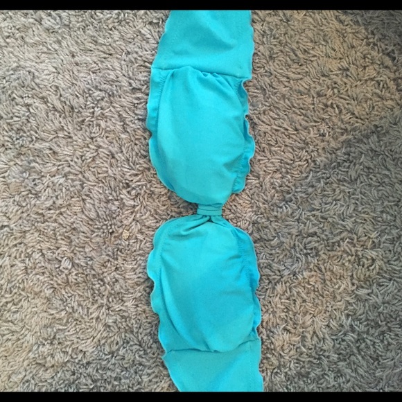 blue ruffle bandeau Victoria's Secret
