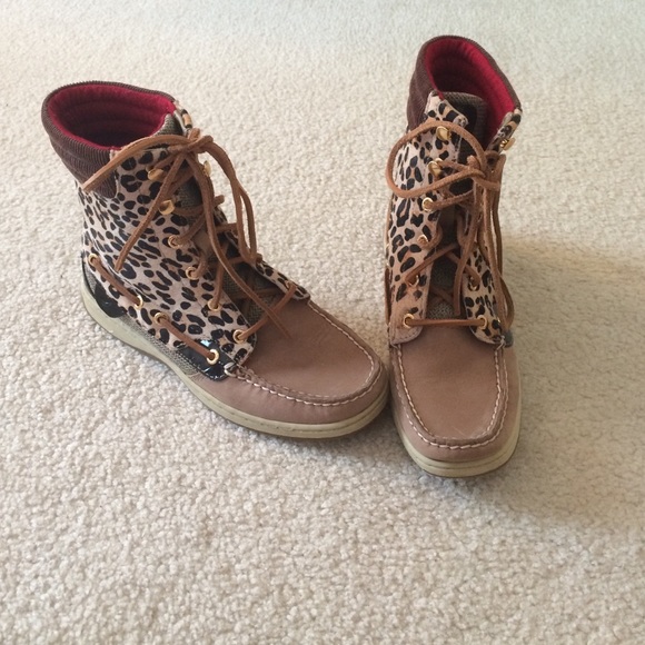 Cheetah Sperry boots