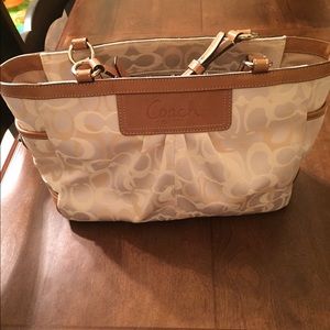 Coach Signature Pleated Shoulder Bag
