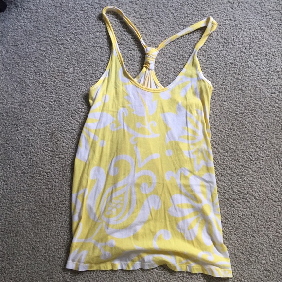 Yellow razor back tank top