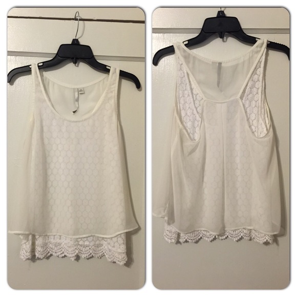 LC Lauren Conrad size MEDIUM white tank top