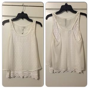 LC Lauren Conrad size MEDIUM white tank top