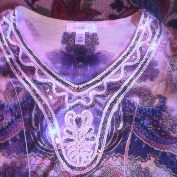 Dress Barn beautiful printed 3/4 length sleeve - Picture 2 of 3