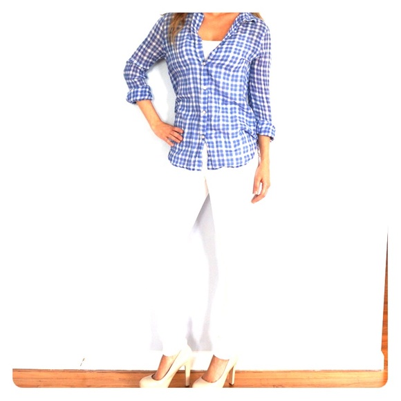 Forever 21 Tops - Blue Plaid Button Down Shirt