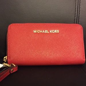 Michael Kors Jet Set Red Phone Wallet