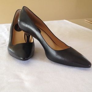 Cole Haan 2 1/4 inch heel Black Leather Pump