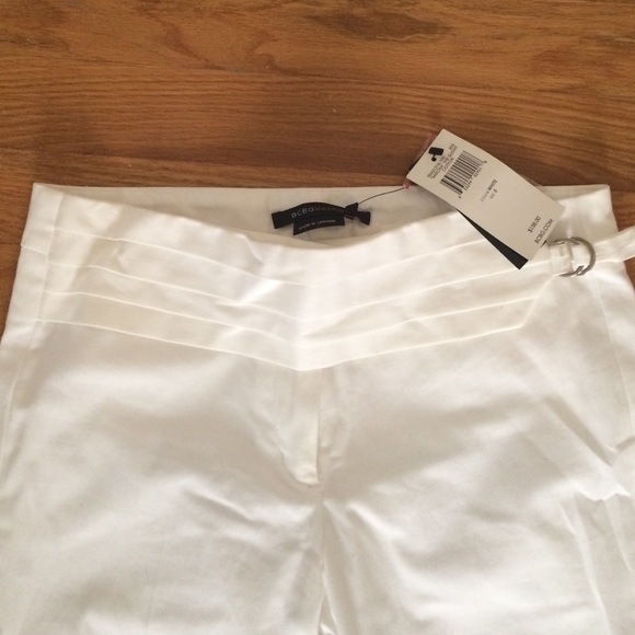 BCBG MAX AZRIA white tuxedo style work pant - Picture 2 of 4