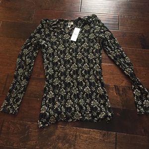 Sheer lace burnout top