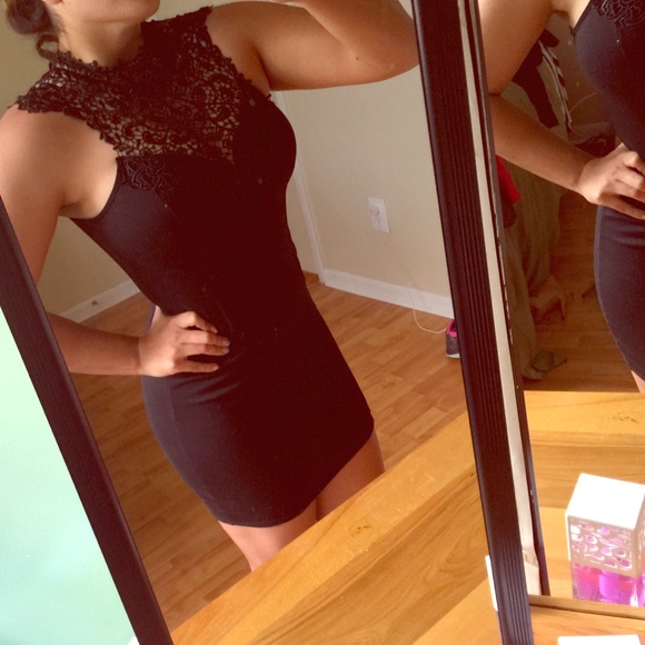 Romantic and Sexy black crochet dress