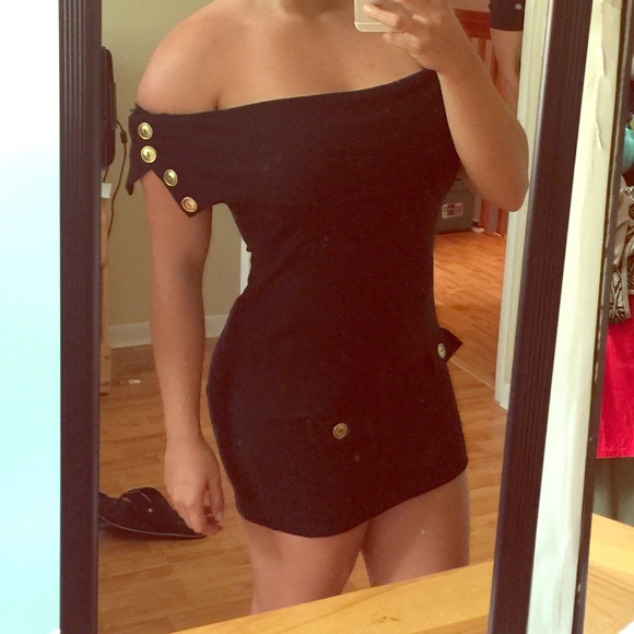 Black off the shoulder dress