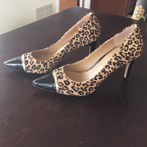 Genuine Calf Hair Leopard Print Heels