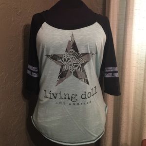 🔖 B1G1 FREE🔖 Living Doll baseball style shirt