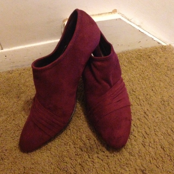 Burgundy booties
