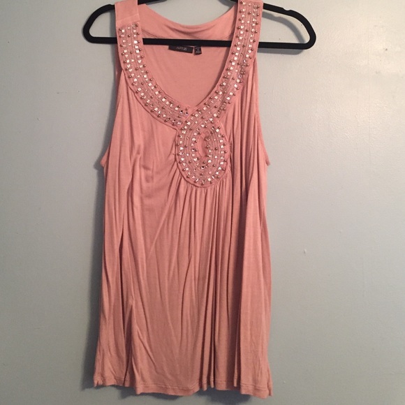Apt 9 Pink embellished tank top