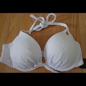 Victoria Secret Push Up 34B White Lace Bikini Top