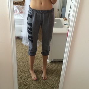PINK cropped sweatpants