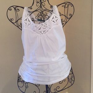 Velvet Sleeveless white top