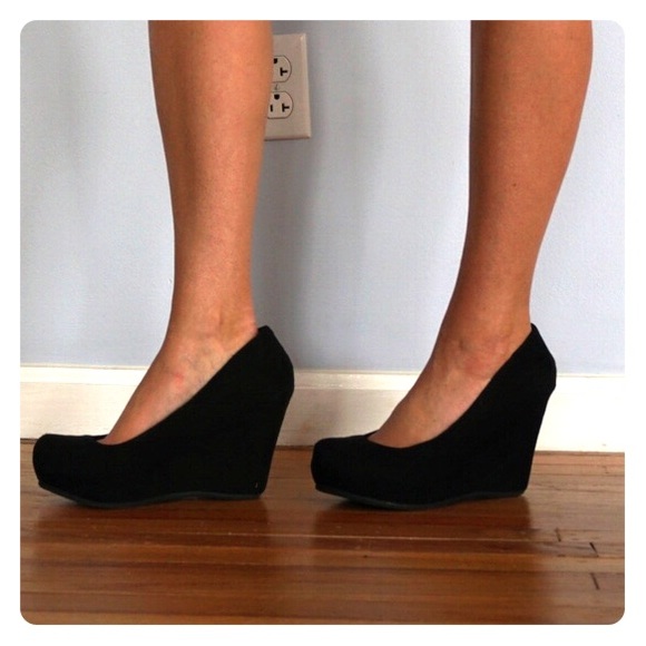 ALDO Shoes - ALDO Black Suede Wedge Heels