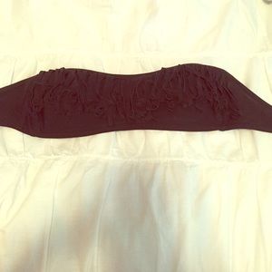 Black fringe bathing suit top