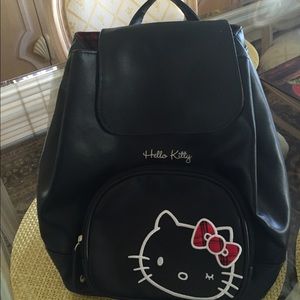 New Hello Kitty Faux Leather Black Backpack