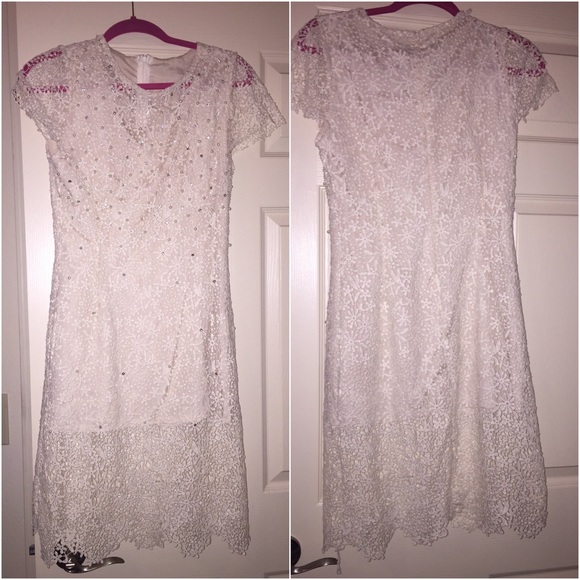 White Cream Lace Dress