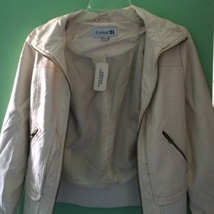 Ivory leather jacket